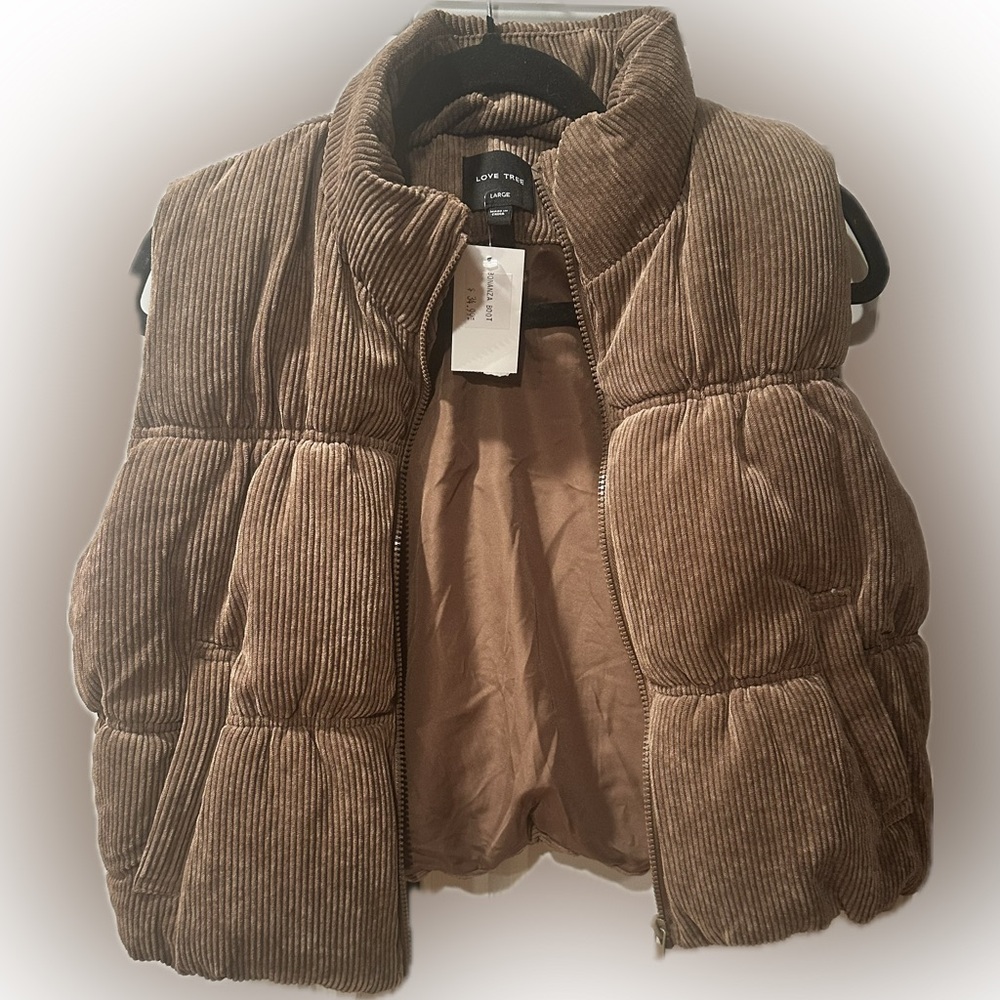 Love Tree Tan Corduroy Vest